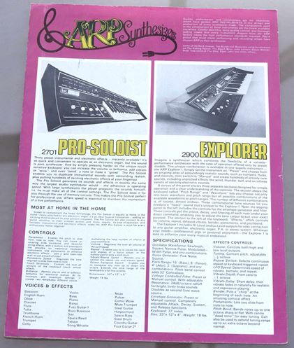 Arp-1970s classic promo leaflet (UK)